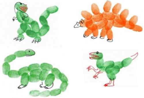 Динозавры. Пальчиковое рисование