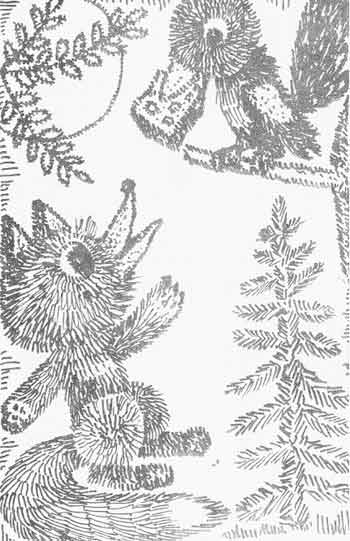 Иллюстрация к басне "Ворона и лисица"