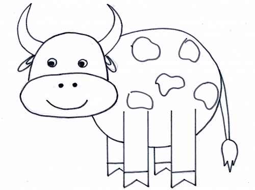 Простой рисунок коровы